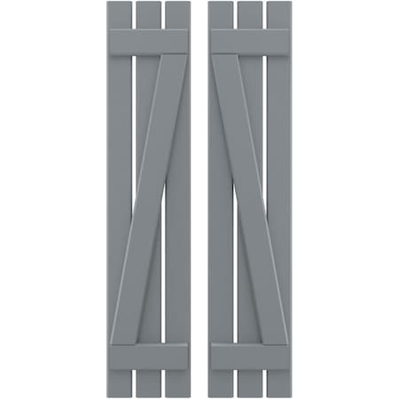 Ekena Millwork Americraft 3-Board (2 Batten) Wood Spaced Board-n-Batten Shutters w/ Z-Bar, ARW102SB311X76CHH, PR ARW102SB311X76CHH